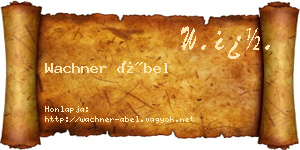 Wachner Ábel névjegykártya